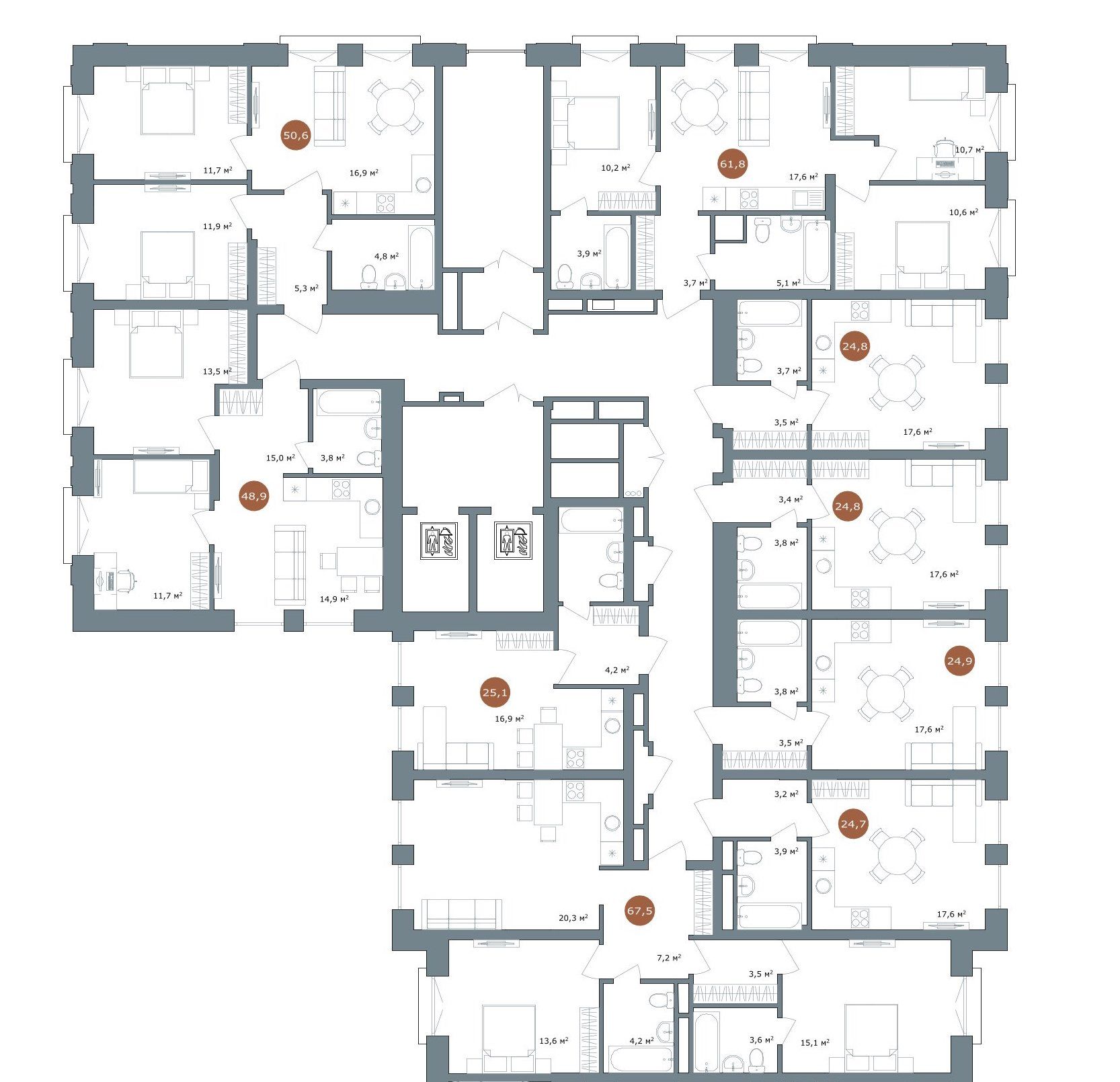 Студия 26,07 м²