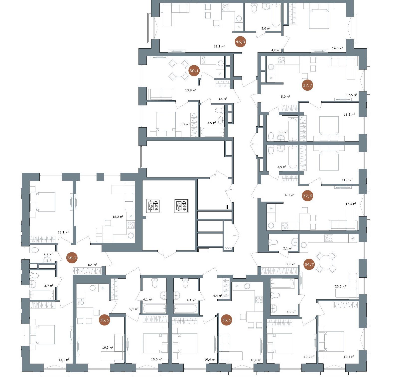 1-комнатная 36,69 м²