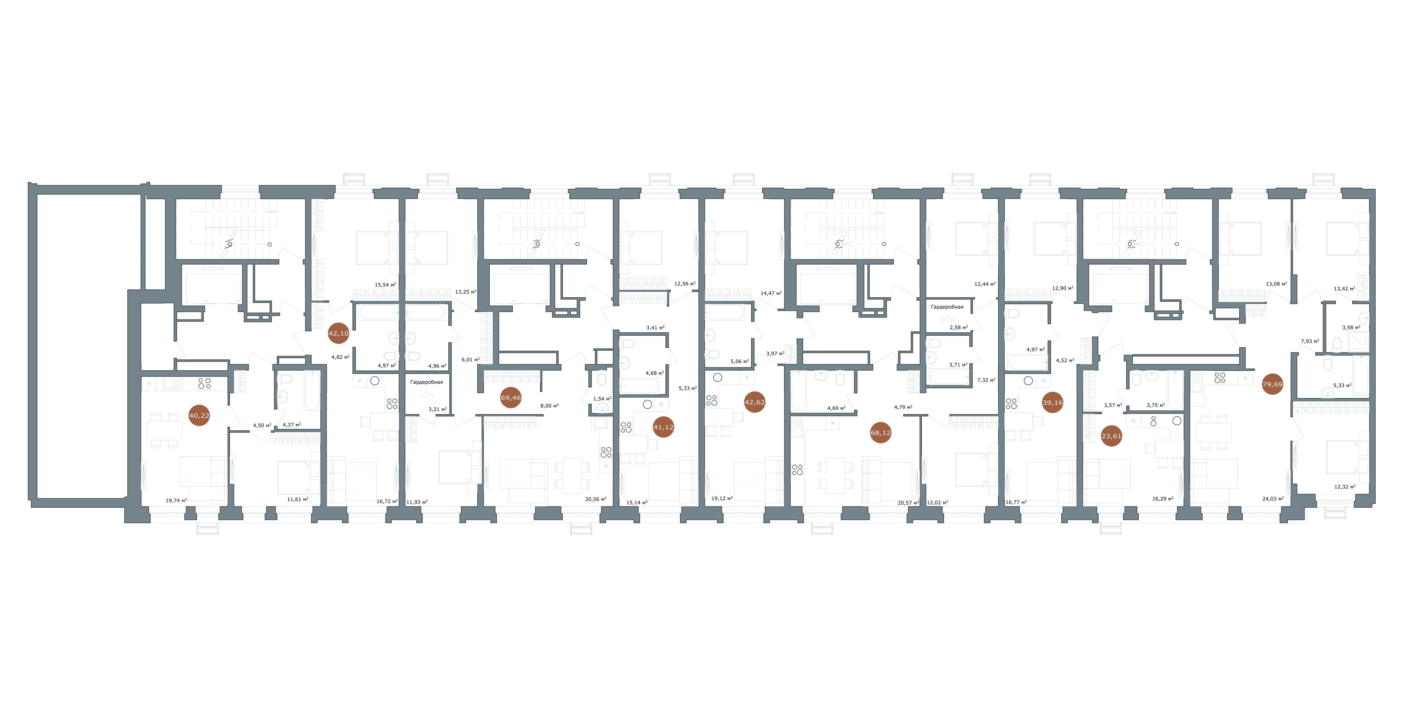 2-комнатная 69,46 м²