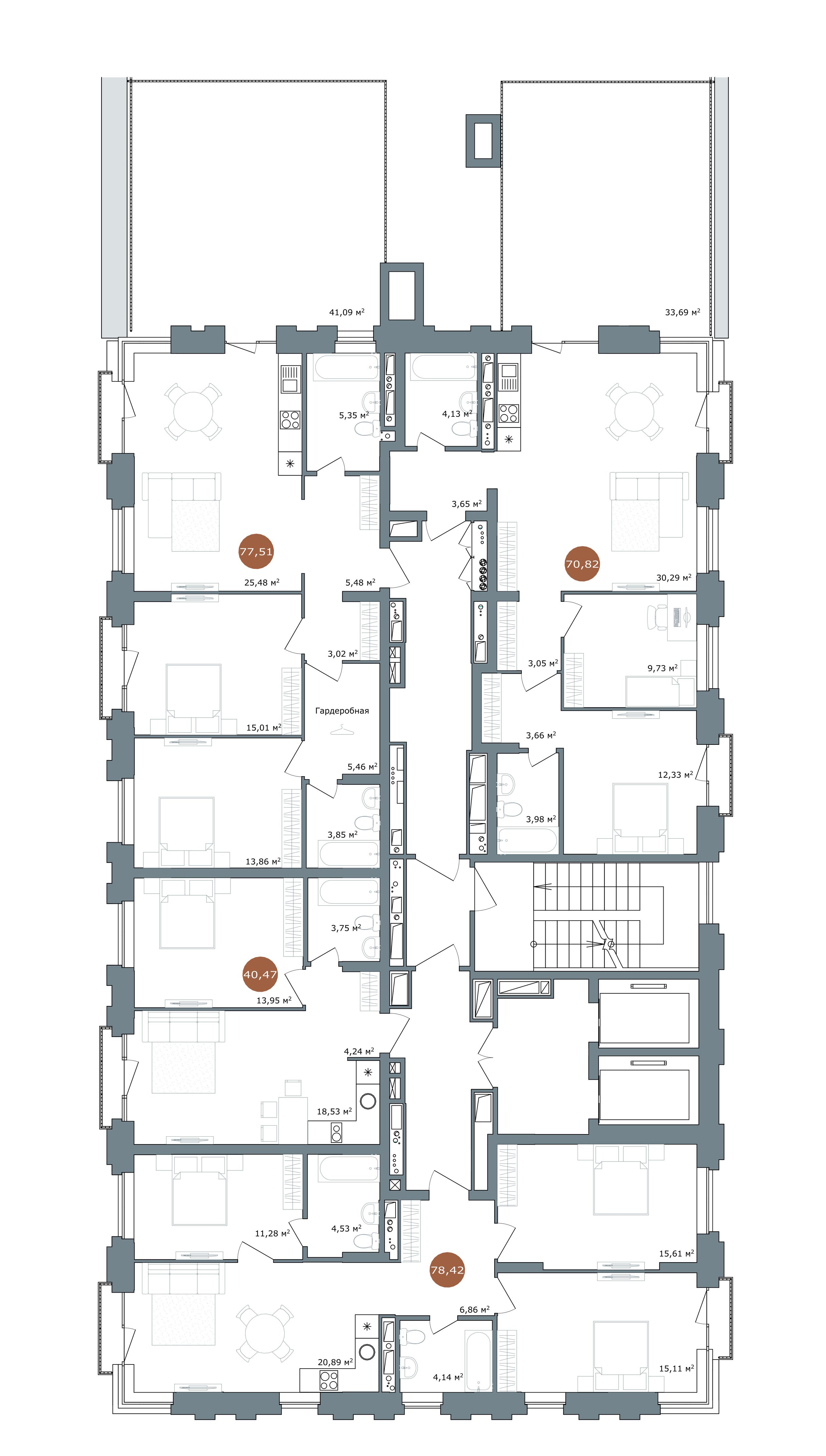 2-комнатная 83,7 м²