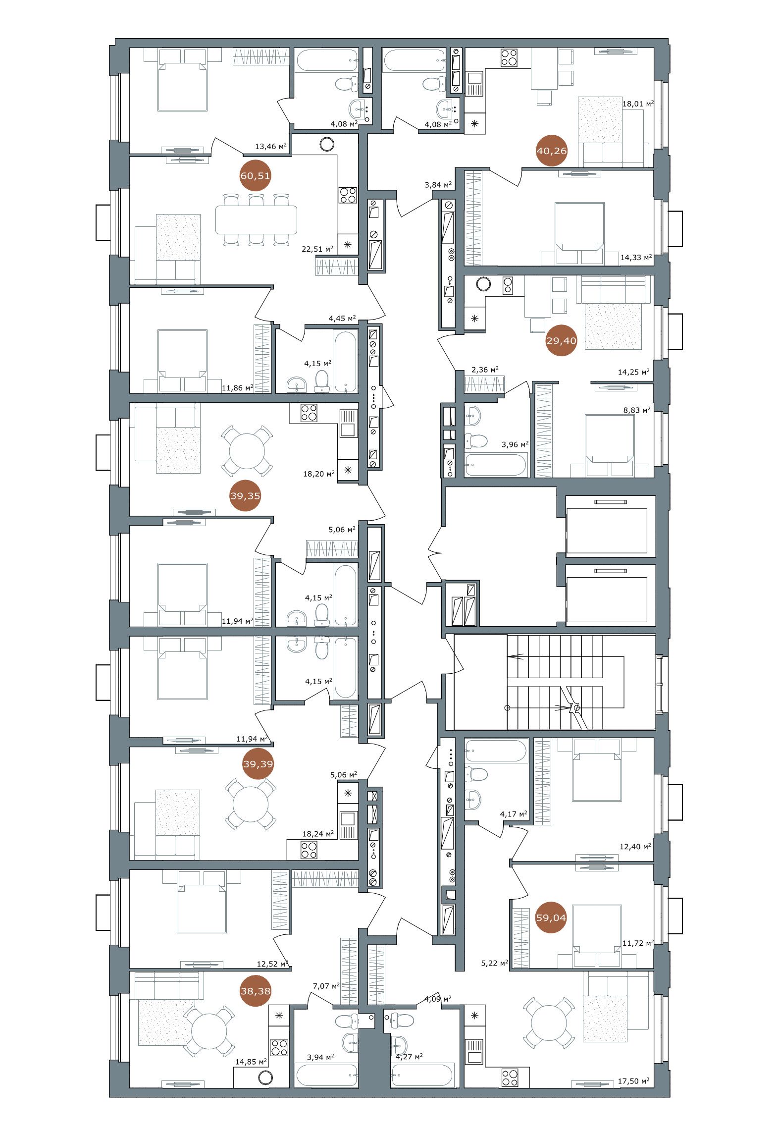 1-комнатная 39,35 м²