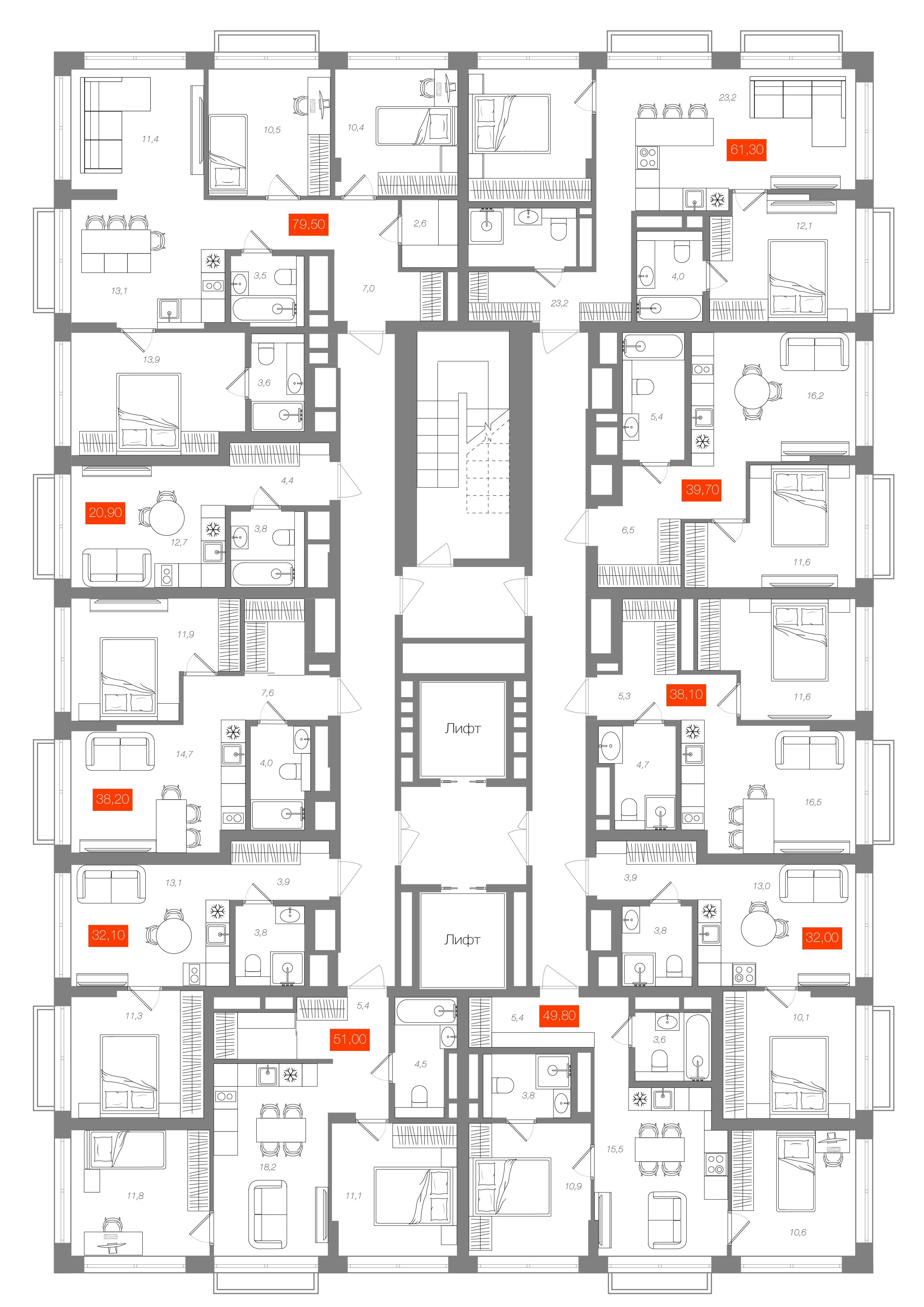 Студия 20,9 м²