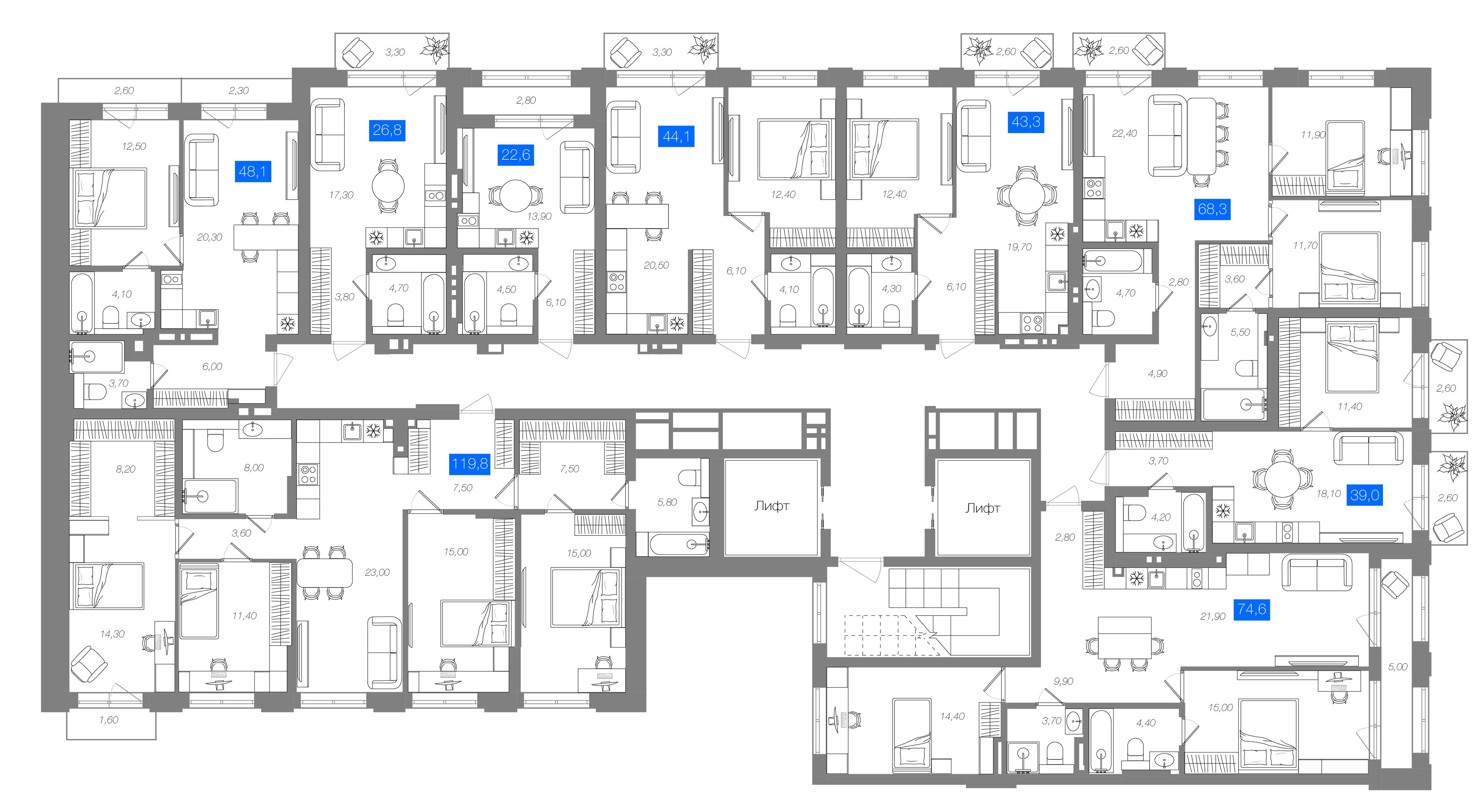 Студия 26,8 м²