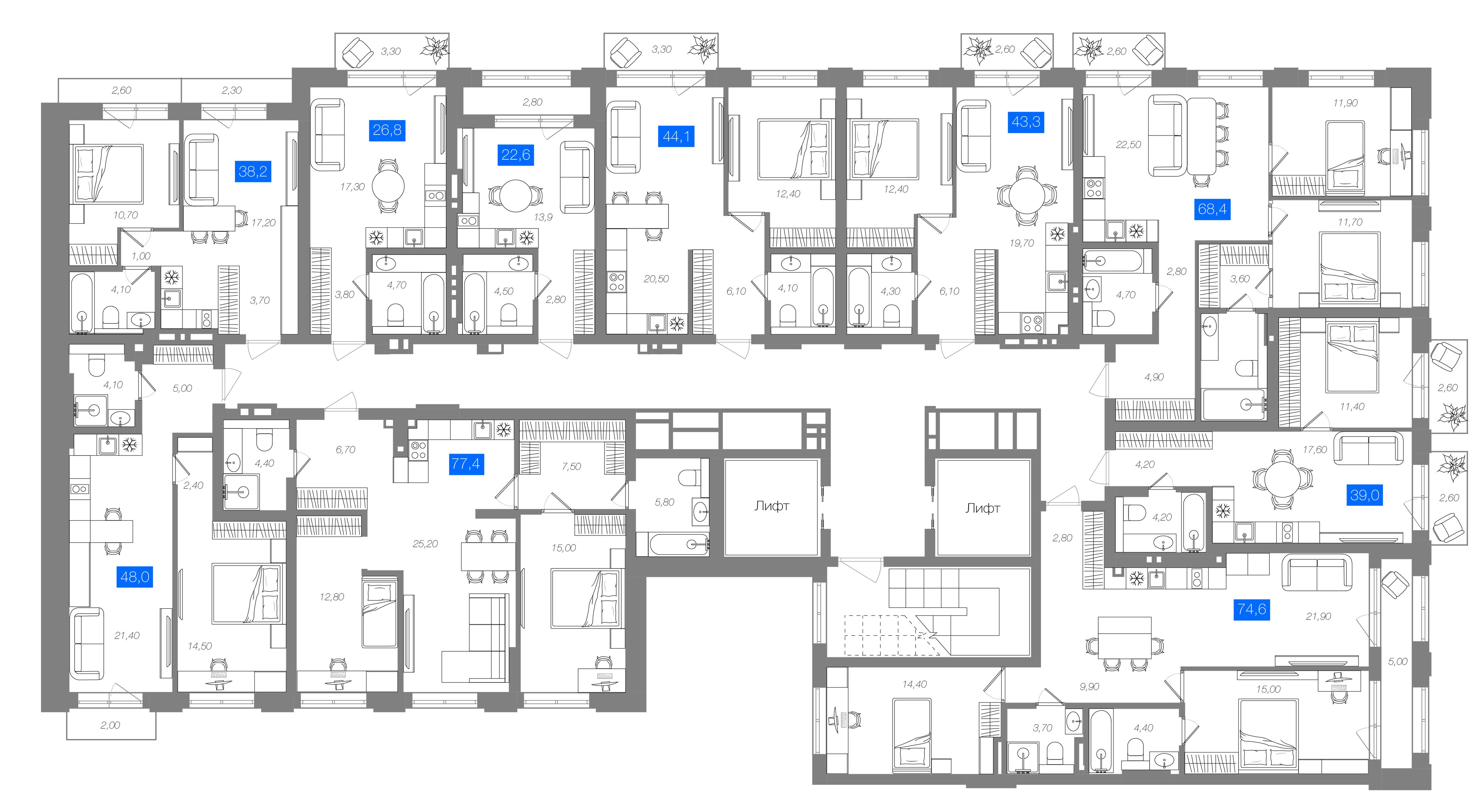 Студия 26,8 м²